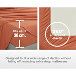 Vintage Washed Microfibre Sheet Set with 2 Pillowcases - Terracotta - King - Home & Garden > Bedding > Bed Sheets