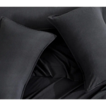 Vintage Washed Microfibre Standard Pillowcases - Set of 2 Luxurious Standard Pillow Covers - Black - Home & Garden >