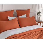 Vintage Washed Microfibre Standard Pillowcases - Set of 2 Luxurious Standard Pillow Covers - Terracotta - Home & Garden