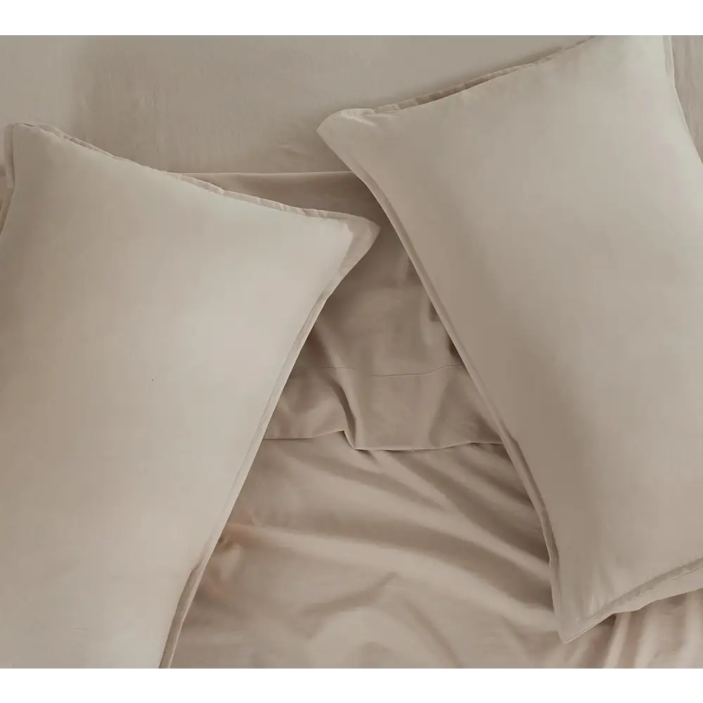 Vintage Washed Microfibre Standard Pillowcases - Set of 2 Luxurious Standard Pillow Covers - Linen - Home & Garden >