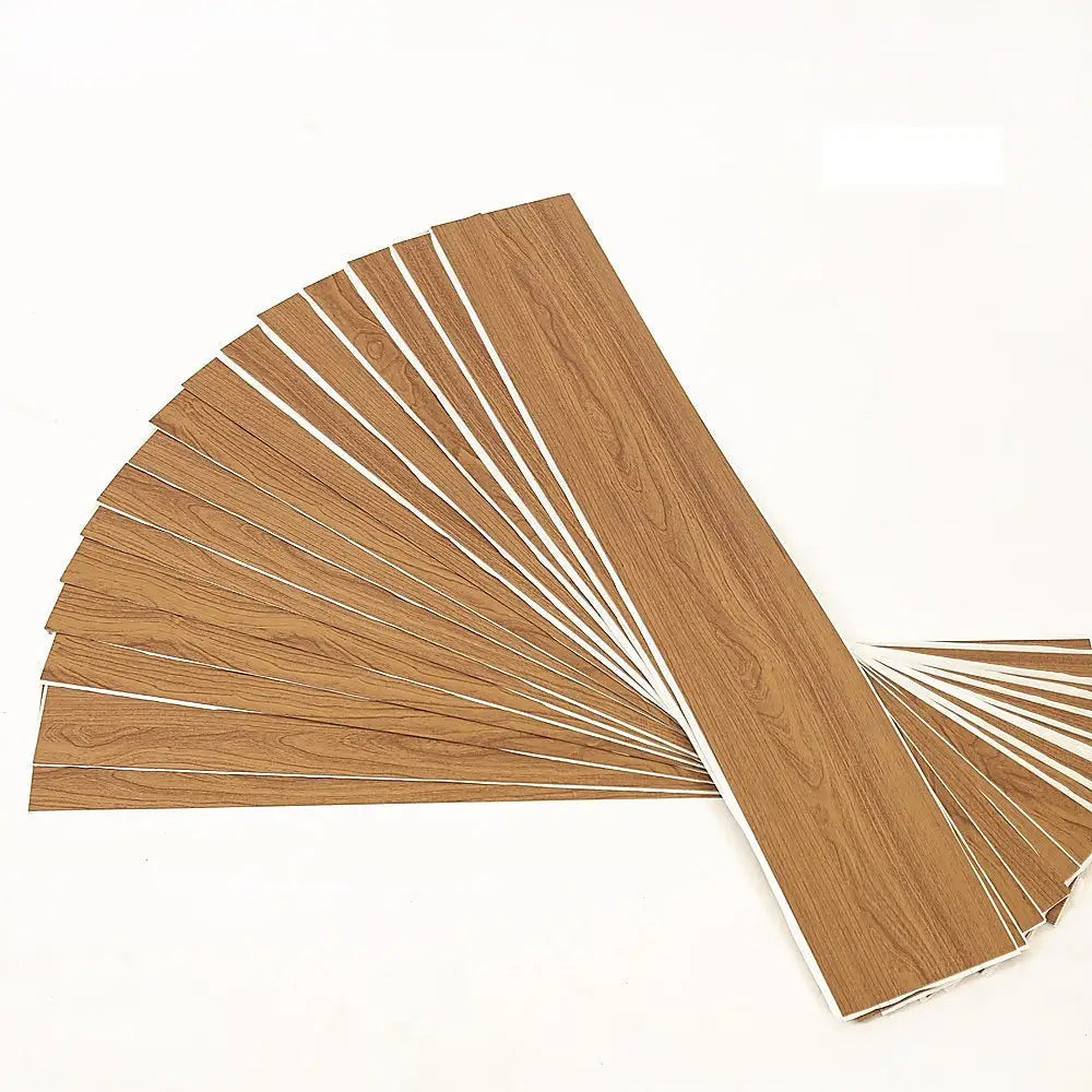 Vinyl Floor Tiles Self Adhesive Flooring African Mahogany Wood Grain 16 Pack 2.3SQM - Furniture > Office
