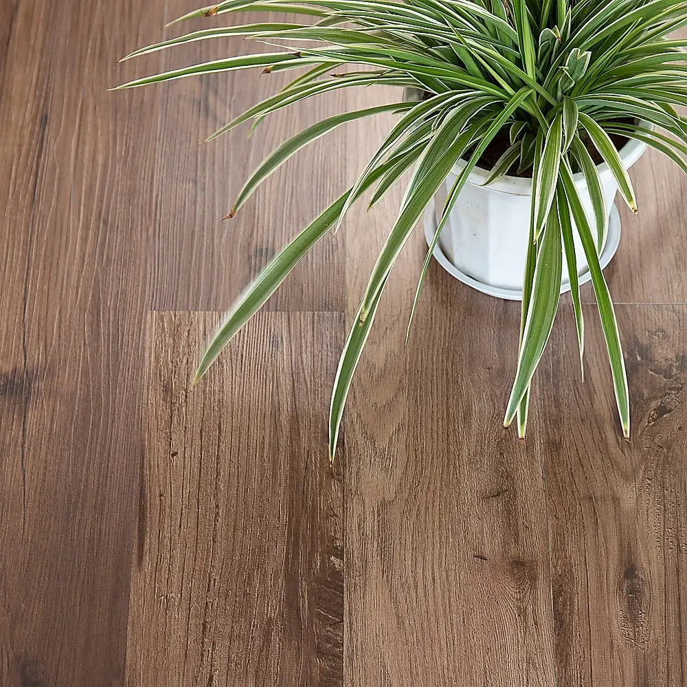 Vinyl Floor Tiles Self Adhesive Flooring Black Walnut Wood Grain 16 Pack 2.3SQM - Furniture > Office