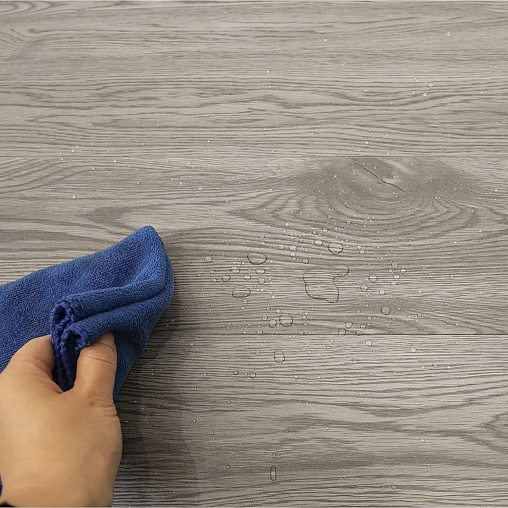 Vinyl Floor Tiles Self Adhesive Flooring Ebony Wood Grain 16 Pack 2.3SQM - Furniture > Office