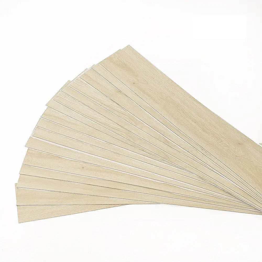 Vinyl Floor Tiles Self Adhesive Flooring Light Walnut Wood Grain 16 Pack 2.3SQM - Furniture > Office