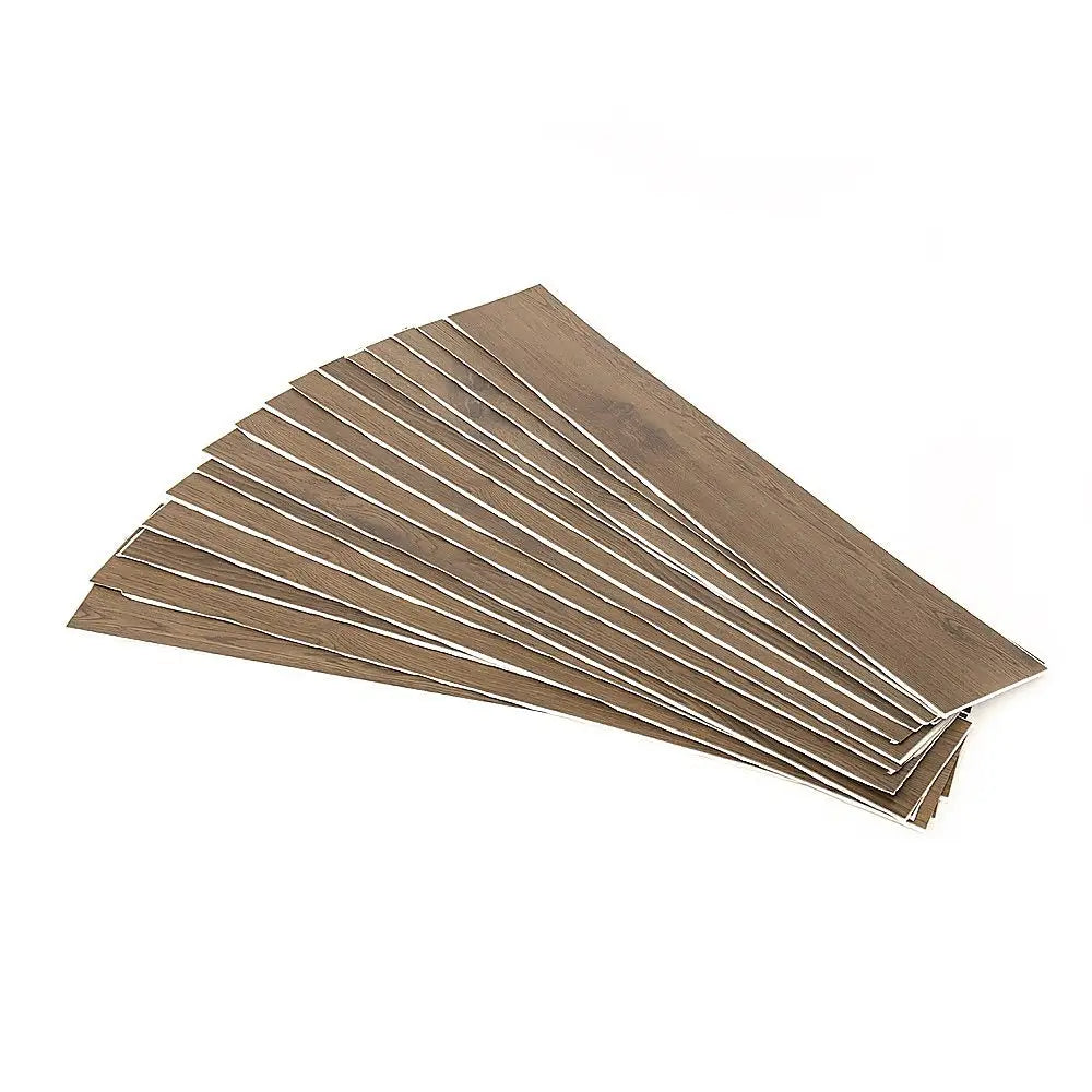 Vinyl Floor Tiles Self Adhesive Flooring Sapele Wood Grain 16 Pack 2.3SQM - Furniture > Office