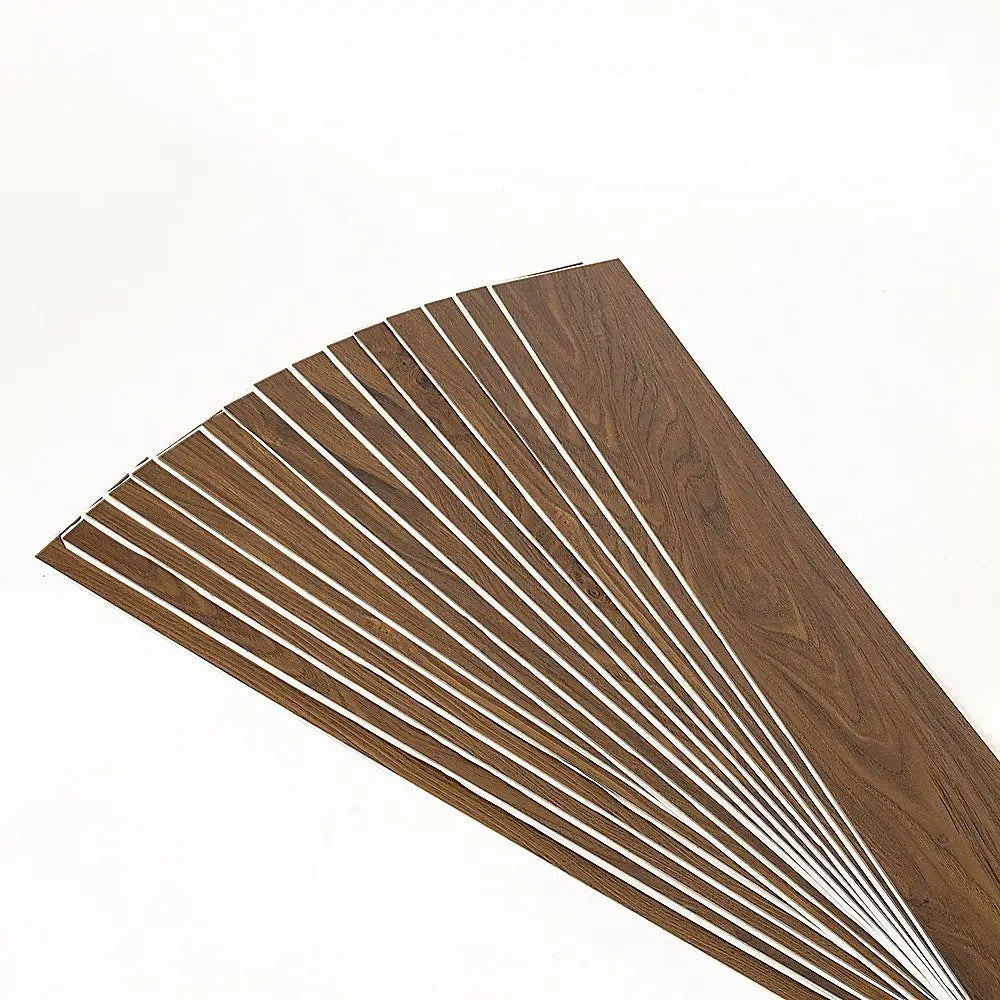 Vinyl Floor Tiles Self Adhesive Flooring Teak Wood Grain 16 Pack 2.3SQM - Furniture > Office