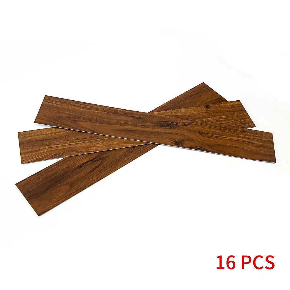 Vinyl Floor Tiles Self Adhesive Flooring Walnut Wood Grain 16 Pack 2.3SQM - Furniture > Office