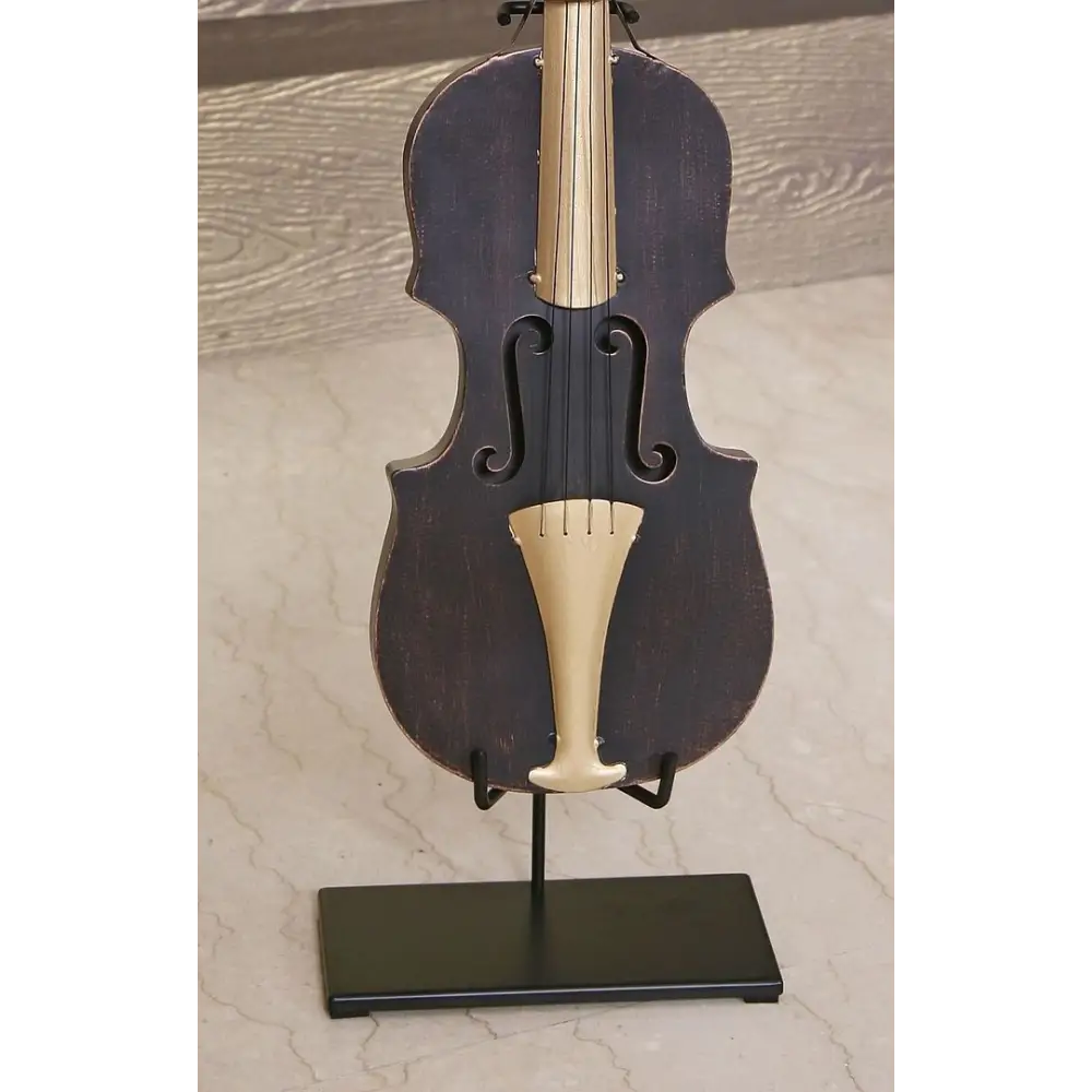 Violin Statue Display Ornament for Home Decor in Copper Finish - Home & Garden > Decor