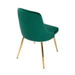 Viva Forever Set of 2 Green Velvet Dining Chairs-Art Deco Design with Gold Metal Legs - Furniture > Dining