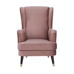 Vivian Accent Sofa Arm Chair Fabric Uplholstered Lounge Couch - Blush - Furniture > Sofas