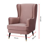 Vivian Accent Sofa Arm Chair Fabric Uplholstered Lounge Couch - Blush - Furniture > Sofas