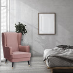 Vivian Accent Sofa Arm Chair Fabric Uplholstered Lounge Couch - Blush - Furniture > Sofas