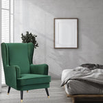Vivian Accent Sofa Arm Chair Fabric Uplholstered Lounge Couch - Green - Furniture > Sofas