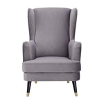 Vivian Accent Sofa Arm Chair Fabric Uplholstered Lounge Couch - Grey - Furniture > Sofas