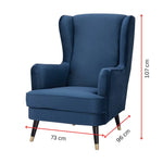 Vivian Accent Sofa Arm Chair Fabric Uplholstered Lounge Couch - Navy - Furniture > Sofas