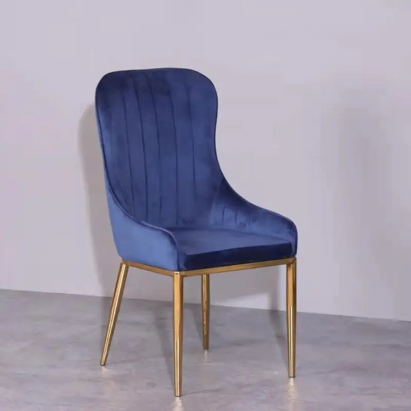 Vivian Blue Gold Velvet Dining Chair 4PC - Furniture > Dining > Kitchen & Dining Chairs