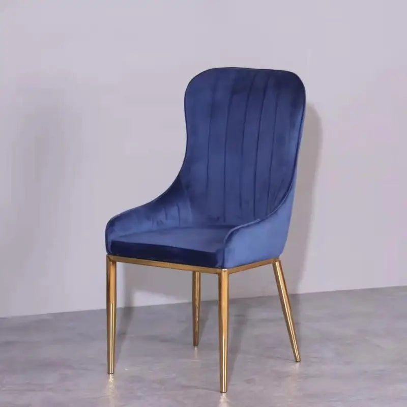 Vivian Blue Gold Velvet Dining Chair - Furniture > Bar Stools & Chairs