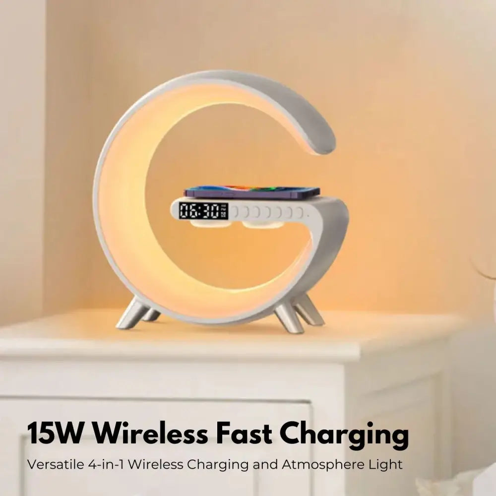 VOCTUS 5 in 1 Bedside Table Lamp with 15W Quick Wireless Charger (White) VT-WC -101-NH - Home & Garden > Lighting