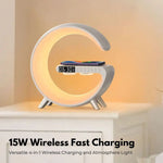 VOCTUS 5 in 1 Bedside Table Lamp with 15W Quick Wireless Charger (White) VT-WC -101-NH - Home & Garden > Lighting