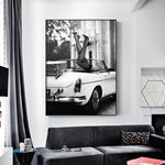 Wall Art 100cmx150cm High Heels in Classic Car Black Frame Canvas - Home & Garden > Wall Art