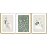 Wall Art 40cmx60cm Abstract body and leaves 3 Sets Gold Frame Canvas - Home & Garden > Wall Art