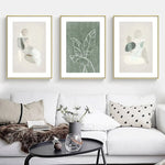 Wall Art 40cmx60cm Abstract body and leaves 3 Sets Gold Frame Canvas - Home & Garden > Wall Art