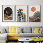 Wall Art 40cmx60cm Abstract Dark Green 3 Sets Black Frame Canvas - Home & Garden > Wall Art