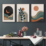 Wall Art 40cmx60cm Abstract Dark Green 3 Sets Black Frame Canvas - Home & Garden > Wall Art