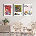 Wall Art 40cmx60cm By Yayoi Kusama 3 Sets White Frame Canvas - Home & Garden > Wall Art