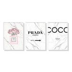 Wall Art 40cmx60cm Fashion Perfume 3 Sets White Frame Canvas - Home & Garden > Wall Art
