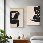 Wall Art 40cmx60cm Female Figure 2 Sets Gold Frame Canvas - Home & Garden > Wall Art