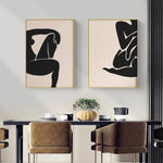 Wall Art 40cmx60cm Female Figure 2 Sets Gold Frame Canvas - Home & Garden > Wall Art