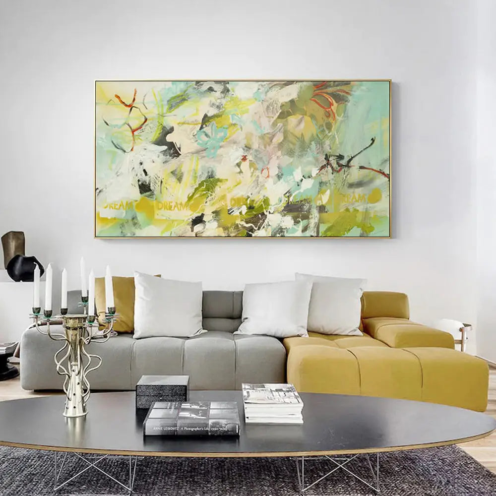 Wall Art 40cmx80cm Summer Dream Gold Frame Canvas - Home & Garden > Wall Art