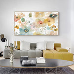 Wall Art 50cmx100cm Floral Watercolor Style Wood Frame Canvas - Home & Garden > Wall Art