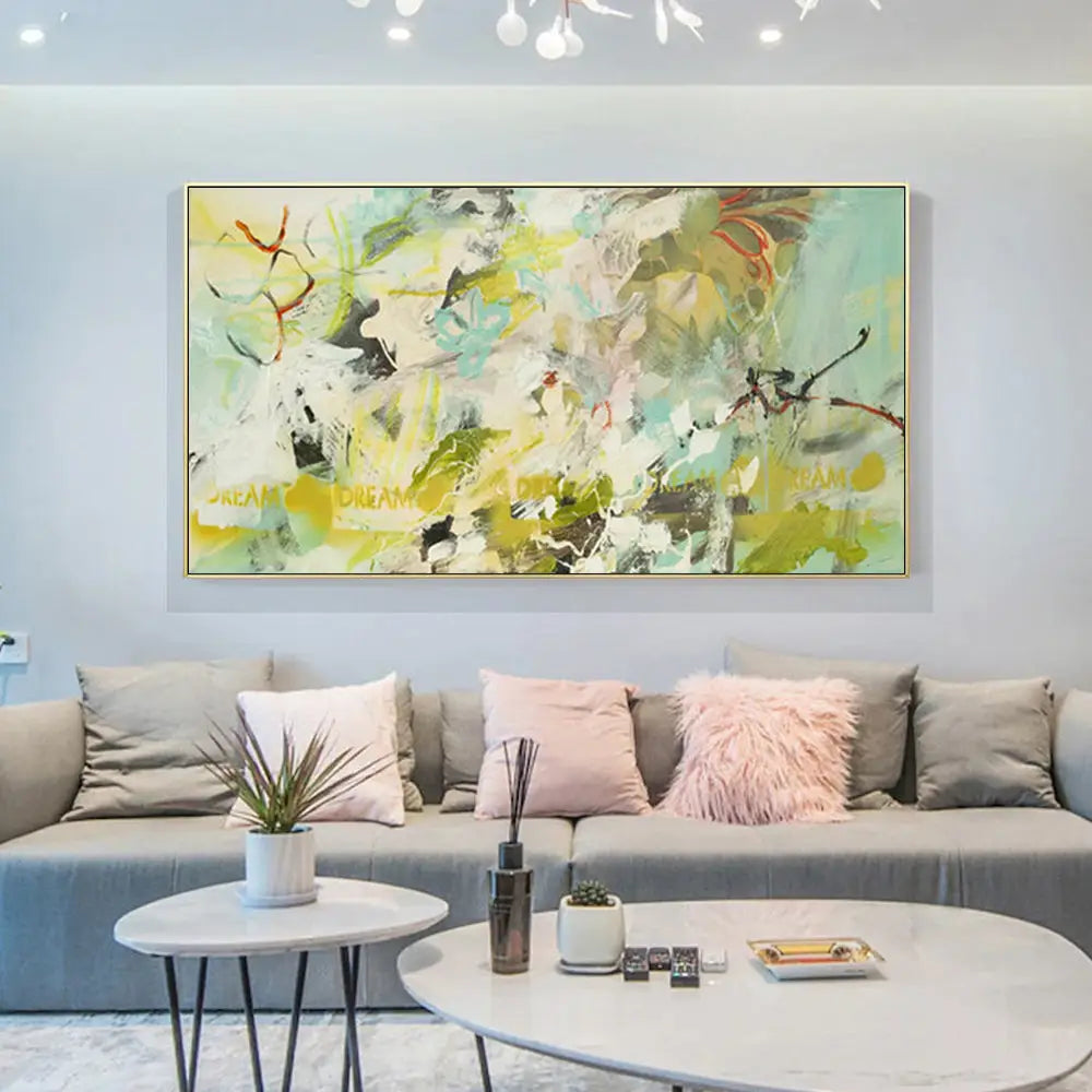 Wall Art 50cmx100cm Summer Dream Gold Frame Canvas - Home & Garden > Wall Art