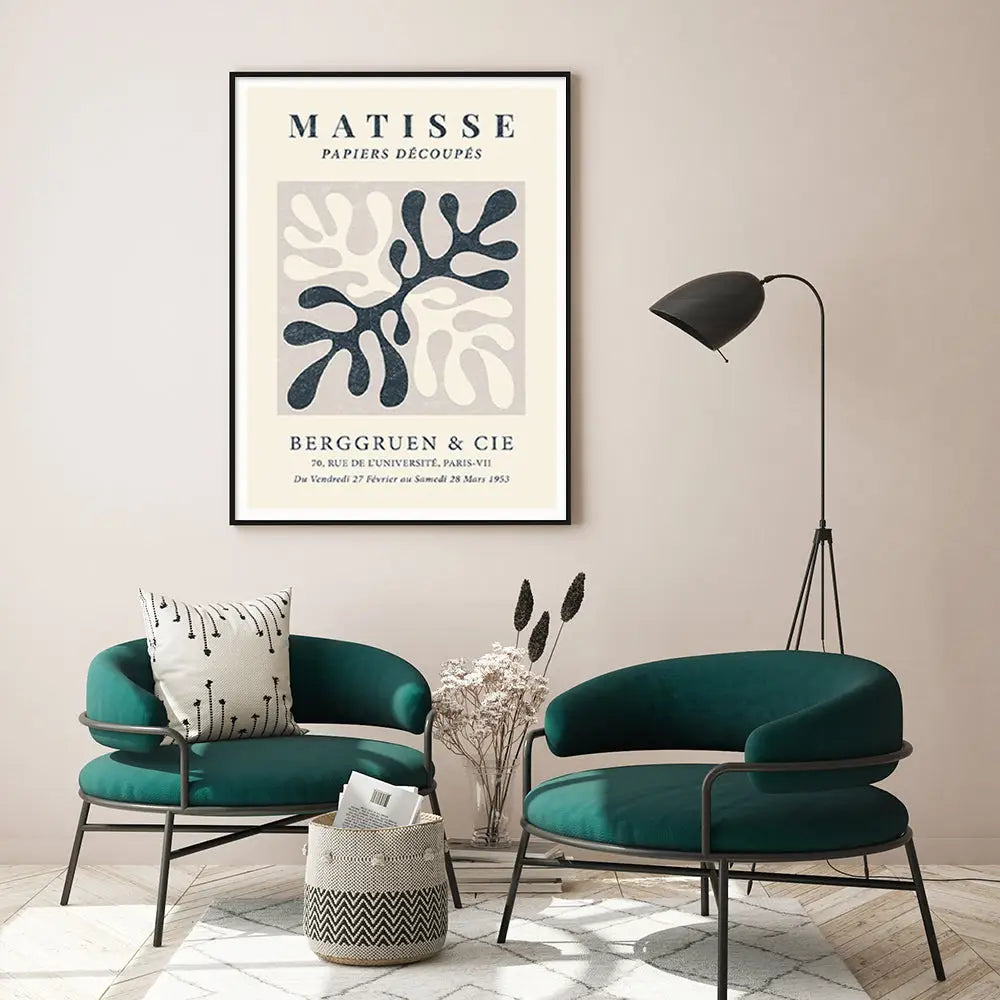 Wall Art 50cmx70cm Henri Matisse Black Frame Canvas - Home & Garden > Wall Art