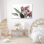 Wall Art 60cmx90cm Eucalyptus in Bloom White Frame Canvas - Home & Garden > Wall Art