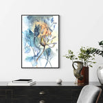 Wall Art 60cmx90cm Watercolor Style Abstract Flower 3 Sets Black Frame Canvas - Home & Garden > Wall Art