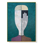 Wall Art 70cmx100cm Abstract Man Gold Frame Canvas - Home & Garden > Wall Art