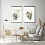 Wall Art 70cmx100cm Berries And Protea 2 Sets Black Frame Canvas - Home & Garden > Wall Art