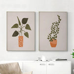 Wall Art 70cmx100cm Boho Botanical Art 2 Sets Gold Frame Canvas - Home & Garden > Wall Art