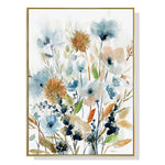 Wall Art 70cmx100cm Colourful Floras Watercolour style I Gold Frame Canvas - Home & Garden > Wall Art