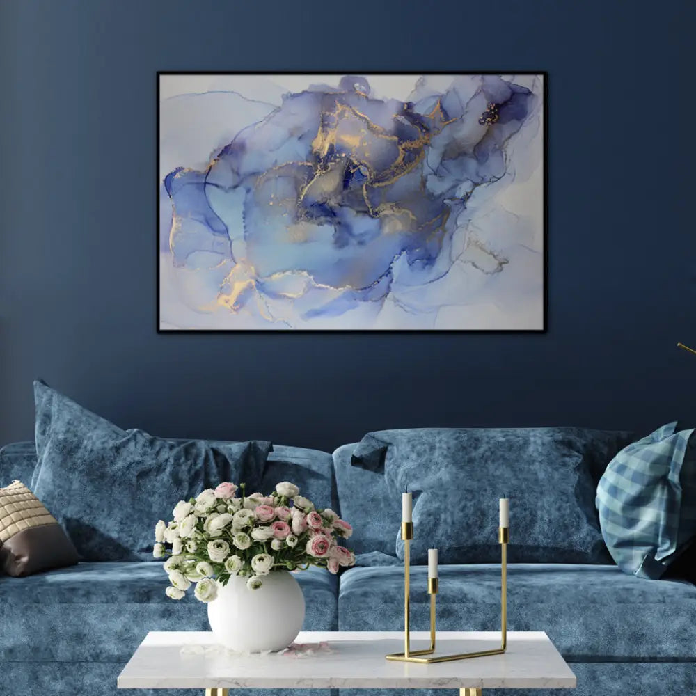 Wall Art 70cmx100cm Cosmic Part Black Frame Canvas - Home & Garden > Wall Art