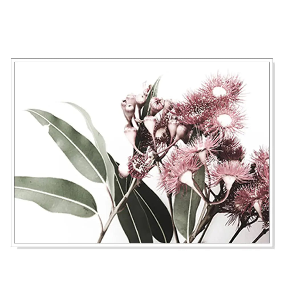 Wall Art 70cmx100cm Eucalyptus in Bloom White Frame Canvas - Home & Garden > Wall Art