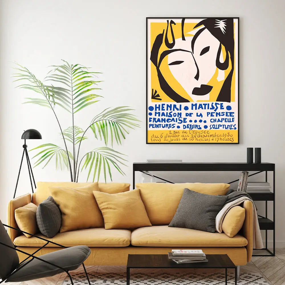 Wall Art 70cmx100cm Henri Matisse Black Frame Canvas - Home & Garden > Wall Art