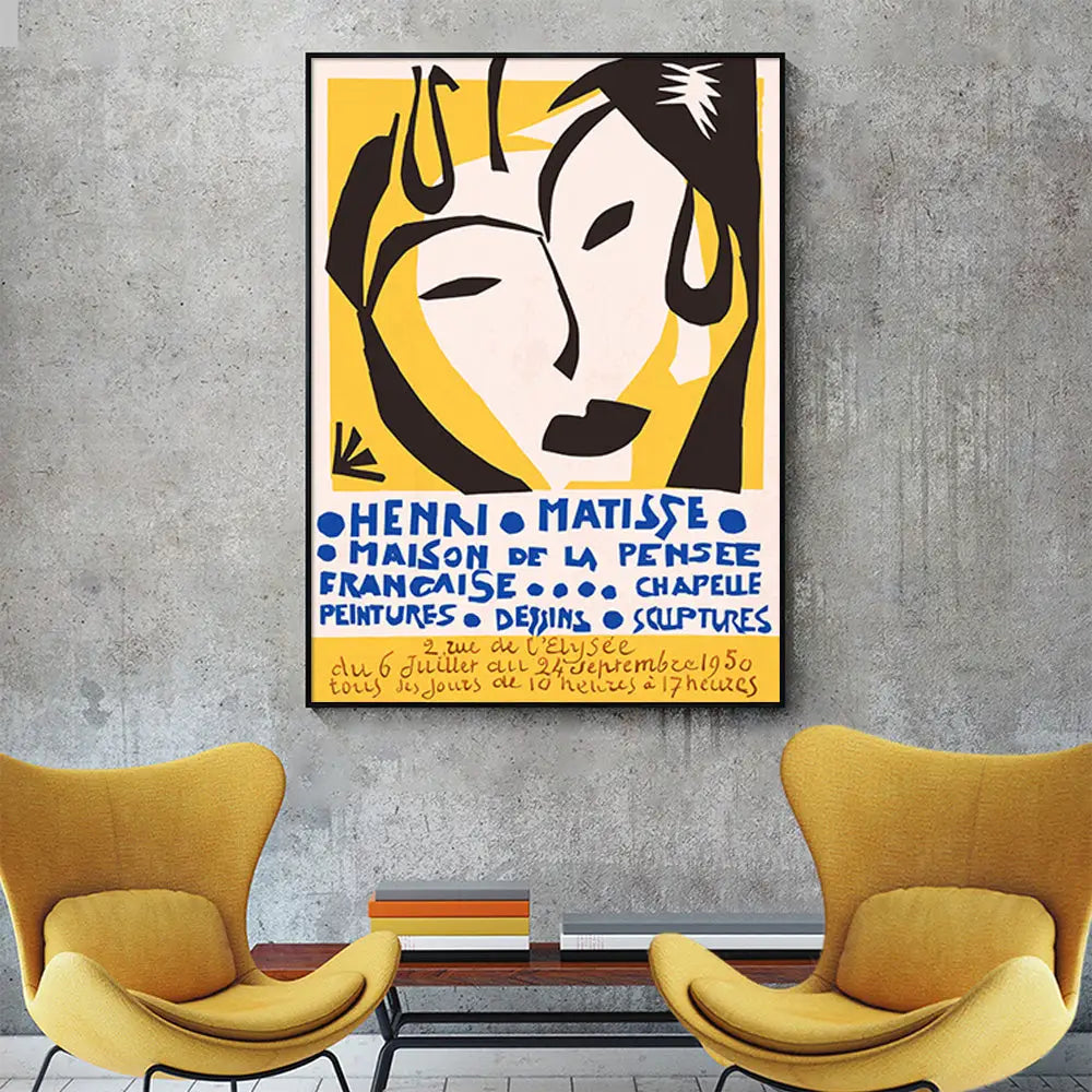 Wall Art 70cmx100cm Henri Matisse Black Frame Canvas - Home & Garden > Wall Art