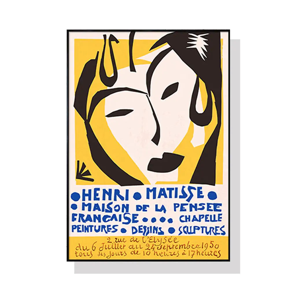 Wall Art 70cmx100cm Henri Matisse Black Frame Canvas - Home & Garden > Wall Art
