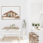 Wall Art 70cmx100cm Surf Cabin Wood Frame Canvas - Home & Garden > Wall Art