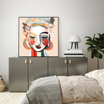 Wall Art 70cmx70cm Sophie Black Frame Canvas - Home & Garden > Wall Art