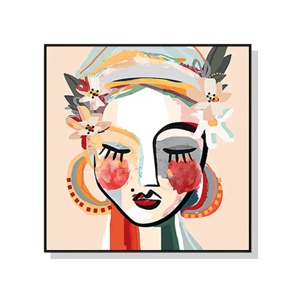 Wall Art 70cmx70cm Sophie Black Frame Canvas - Home & Garden > Wall Art